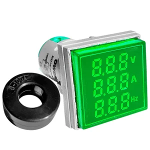 Voltímetro, Amperímetro y Frecuencímetro AC 20V a 500V 22mm